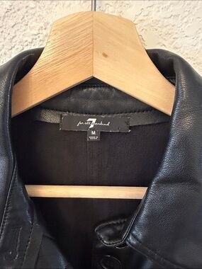 7 For All Mankind Black Leather Shaket